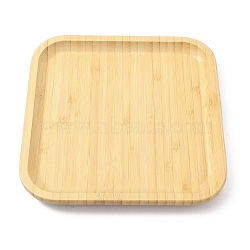 Wooden Jewelry Plate, Storage Tray Fruit Trays Cosmetics Jewelry Organizer, Square Pattern, 200x200x20.5mm, Inner Diameter: 182mm(DIY-WH0430-096A)
