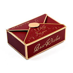 Foldable Creative Paper Boxes, Wedding Favor Boxes, Favour Box, Envelope Shape Paper Gift Boxes, Rectangle, Dark Red, 7.1x10.5x3.5cm(CON-WH0083-23B)