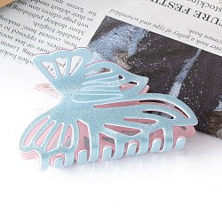 Butterfly PVC Claw Hair Clips, for Women Girls, Light Sky Blue, 52x87x50mm(PW-WG34765-04)