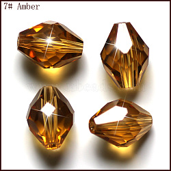 Imitation Austrian Crystal Beads, Grade AAA, Faceted, Bicone, Goldenrod, 10x13mm, Hole: 0.9~1mm(SWAR-F054-13x10mm-07)