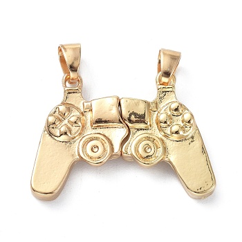 Alloy Magnetic Friendship Controller Necklace Set, Magnet Game Console Handle Pendants, for Friend Couples Gift, Golden, 20.5x28x4mm, Hole: 4.5x4mm