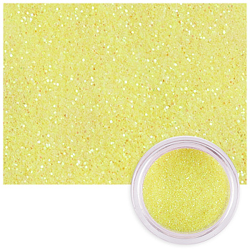 Nail Glitter Powder Shining Sugar Effect Glitter, Colorful Nail Pigments Dust Nail Powder, for DIY Nail Art Tips Decoration, Light Yellow, Box: 3.2x3.35cm, 8g/box