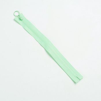 Resin Close End Zippers, Garment Accessories, for Sewing Purse Bags Crafts, Pale Green, 280x29x2mm