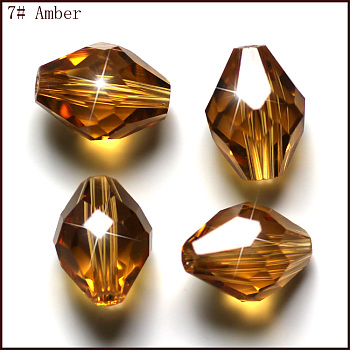 Imitation Austrian Crystal Beads, Grade AAA, Faceted, Bicone, Goldenrod, 10x13mm, Hole: 0.9~1mm