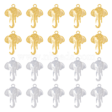 Mixed Color Elephant 304 Stainless Steel Pendants