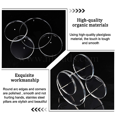 3 présentoirs ronds en acrylique pour bagues à plusieurs niveaux(RDIS-WH0004-13)-4