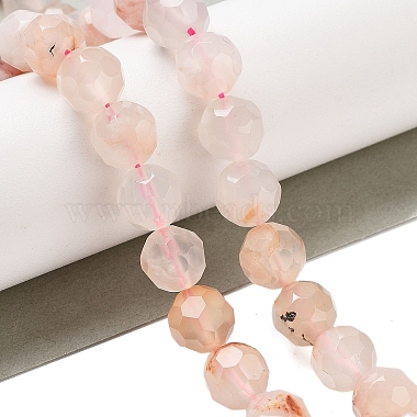 Round Cherry Blossom Agate Beads