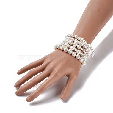 Shell Pearl Stretch Bracelets Sets(BJEW-JB04108)-4