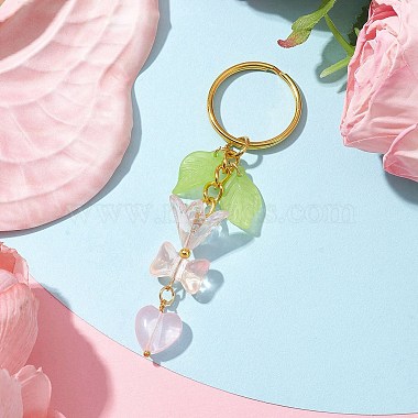 Bowknot & Heart Glass Pendant Decorations(KEYC-JKC00691-03)-3
