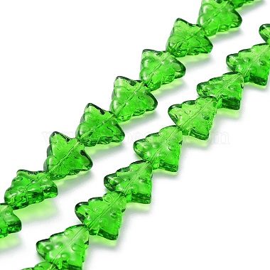 Green Christmas Tree Glass Beads