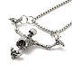 Halloween Theme Skeleton Alloy Pendant Necklaces with Box Chains(NJEW-F319-01P)-1