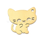 201 Stainless Steel Pendants, Cat Shape Charms, Laser Cut, Golden, 23.5x24.5x1.5mm, Hole: 2mm(SA-CBA9671-11G)
