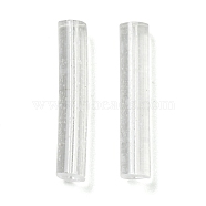 Plastic Ear Nuts, Tube, Clear, 13x2.5mm, Hole: 0.5mm(FIND-G082-02)