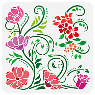 PET Hollow Out Drawing Painting Stencils, for DIY Scrapbook, Photo Album, Flower, 30x30cm(DIY-WH0391-0599)