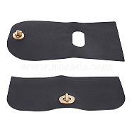 2Pcs 2 Style Alloy Twist Hasp, with PU Leather, Bag Replacement Accessories, Black, 23.2x10.1x0.18cm, 1pc/style(FIND-WR0001-50C)