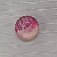 Glass Cabochons, Flat Round with Deer Pattern, Pink, 12x4mm, 117pcs/bag(GLAA-WH0025-30N)
