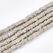 Natural Agate Beads Strands, Dyed, Square Heishi Beads, Thin Slice Beads, Antique White, 2~2.5x2~2.5x1mm, Hole: 1mm, about 391~448pcs/strand, 15.7 inch(G-T115-05D)