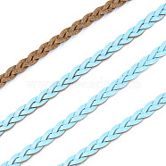Braided PU Leather Cords, for Bracelet Necklace Jewelry Making, Light Sky Blue, 5x2mm, about 54.68 yards(50m)/bundle(LC-S018-10M)
