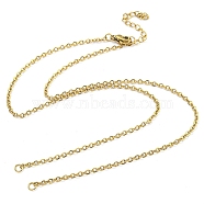 304 Stainless Steel Cable Chains Necklace Makings, with Lobster Claw Clasps and End Chains, Golden, 18-1/4 inch(46.5cm), Hole: 2.7mm(AJEW-P119-04B-G)
