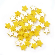 Flocky Acrylic Cabochons, Star, Goldenrod, 9x9x2mm(X-OACR-I001-H07)