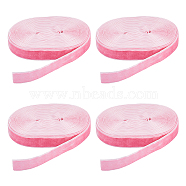 Single Face Velvet Ribbon, for Gift Packing, Party Decoration, Pink, 5/8 inch(15mm)(SRIB-WH0025-01A)