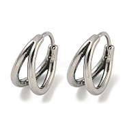 316 Surgical Stainless Steel Hoop Earrings, Ring, Antique Silver, 13.5x7mm(EJEW-D096-18D-AS)