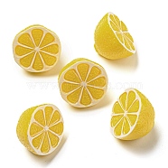 Fruit Opaque Resin Decoden Cabochons, Lemon, 19x14mm(RESI-H156-01-03)