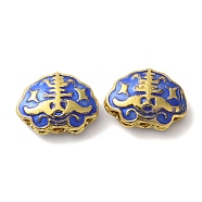 Rack Plating Brass Enamel Beads, Long-Lasting Plated, Cadmium Free & Lead Free, Longevity Lock, Real 18K Gold Plated, 11x14.5x5.5mm, Hole: 1mm(KK-P276-36G)