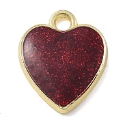 Alloy Pendants, with Enamel, Valentine's Day, Heart, 17.5x14.5x2mm, Hole: 2mm(ENAM-D285-04G-07)