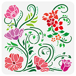 PET Hollow Out Drawing Painting Stencils, for DIY Scrapbook, Photo Album, Flower, 30x30cm(DIY-WH0391-0599)