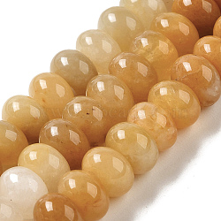 Natural Topaz Jade Beads Strands, Rondelle, 10x6~6.5mm, Hole: 1mm, about 59~61pcs/strand, 14.57~15.16 inch(37~38.5cm)(G-G102-C09-01)