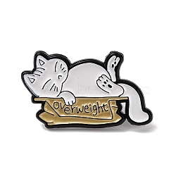 Carton White Cat Alloy Enamel Pins, for Backpack Clothes, Tan, 16.5x28mm(JEWB-K023-05EB-04)