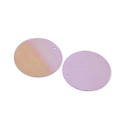 Ornament Accessories, Iridescent PVC Plastic Paillette/Sequins Pendants, Flat Round, Lilac, 29~30x0.2mm, Hole: 1.5mm(PVC-WH0004-03A)