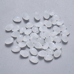 Spray Painted Imitation Jade Glass Charms, Oval, WhiteSmoke, 8.5x6x4.5mm, Hole: 1mm(GLAA-R211-05-J11)
