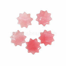 Cherry Quartz Glass Flower Figurines Statues for Home Desk Decorations, 25x6mm(PW-WG66313-12)