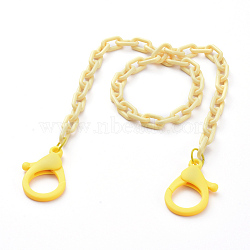 Personalized ABS Plastic Cable Chain Necklaces, Eyeglass Chains, Handbag Chains, with Plastic Lobster Claw Clasps, Yellow, 18.11~18.5 inch(46~47cm)(NJEW-JN02849-05)