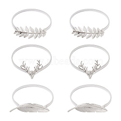 Crafans 3 Style Curtain Tieback, Alloy Spring Design, Suitable for Most Curtains, Easy to Use, Mixed Shape, Platinum, 37~44.5x9~11x3~4mm, 2pcs/style(AJEW-CF0001-02P)