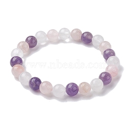 Natural Mixed Gemstone Round Beaded Stretch Bracelets for Women, Inner Diameter: 2 inch(5.05cm)(BJEW-JB10086-01)