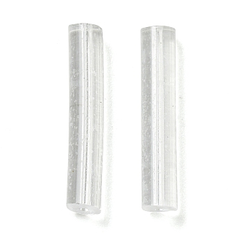 Plastic Ear Nuts, Tube, Clear, 13x2.5mm, Hole: 0.5mm