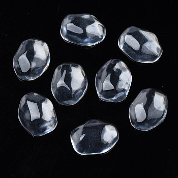 Transparent Resin Cabochons, Water Ripple Cabochons, Oval, Clear, 22.5x17.5x7mm