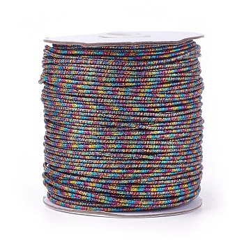 Polyester Cord, Colorful, 2mm, 100yards/roll(300 feet/roll)