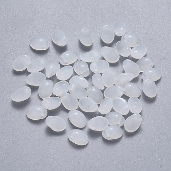 Spray Painted Imitation Jade Glass Charms, Oval, WhiteSmoke, 8.5x6x4.5mm, Hole: 1mm