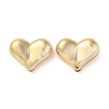 CCB Plastic Beads, Heart, Golden, 13x17x7mm, Hole: 2mm