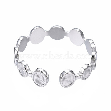 304 Stainless Steel Flat Round Open Cuff Ring(X-RJEW-T023-65P)-2