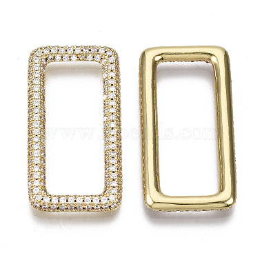 Brass Micro Pave Cubic Zirconia Linking Rings(ZIRC-T013-18G-NF)-2