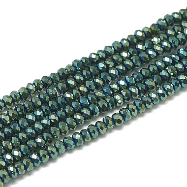 Teal Rondelle Glass Beads