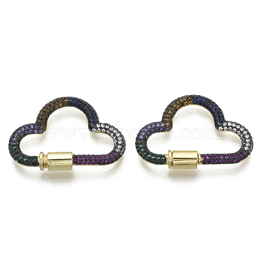 Real 16K Gold Plated Colorful Cloud Brass+Cubic Zirconia Locking Carabiner