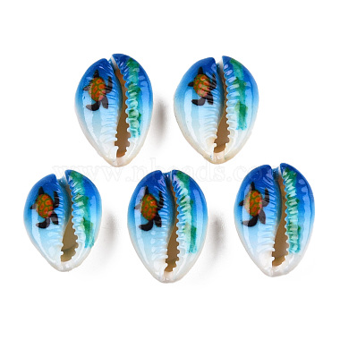 Printed Cowrie Shell Beads(SSHEL-T013-01B)-2