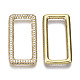 Brass Micro Pave Cubic Zirconia Linking Rings(ZIRC-T013-18G-NF)-2
