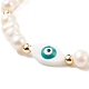 Natural Shell & Pearl Braided Bead Bracelet(BJEW-JB08237-01)-4